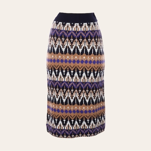 Anthropologie Saoirse Geometric Stripe Sweater Knit Pencil Skirt NWT XS Boho $98 - Picture 1 of 9